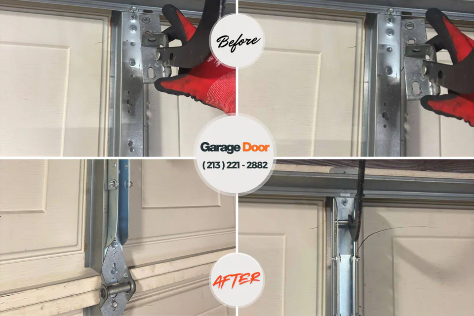 Before and after: garage door repair Victoria, MS